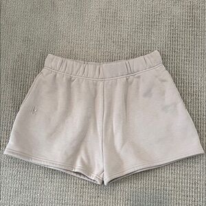 Light Beige Women's Athletic Shorts with Elastic Waist